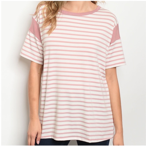 Boutique | Pink Striped Top - Picture 4 of 6
